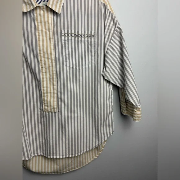 Sundance Striped 3/4 Sleeve Shirt size XS - Picture 4 of 6